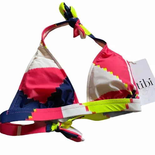 Tibi pink lime green white bikini top small NWT