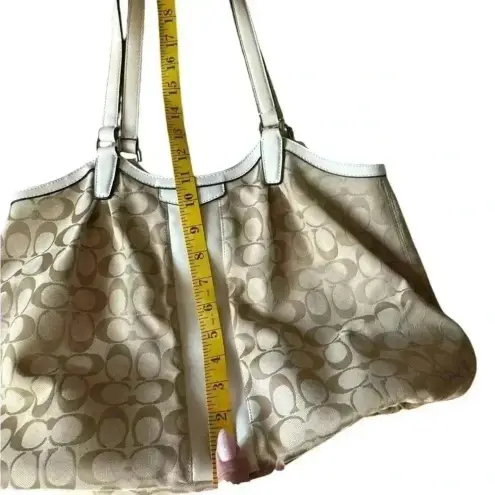 Coach  Devin Light Beige Khaki Ivory satchel Handbag Purse.