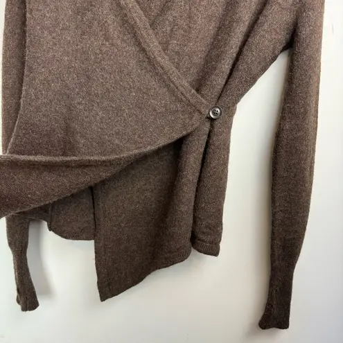 Betabrand Black Sheep Wool Alpaca Wrap Cardigan Sweater Brown Sz S/M