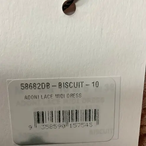 Bardot Revolve Adoni Lace Midi Dress Size 6 Beige Long Sleeve Cocktail NWT