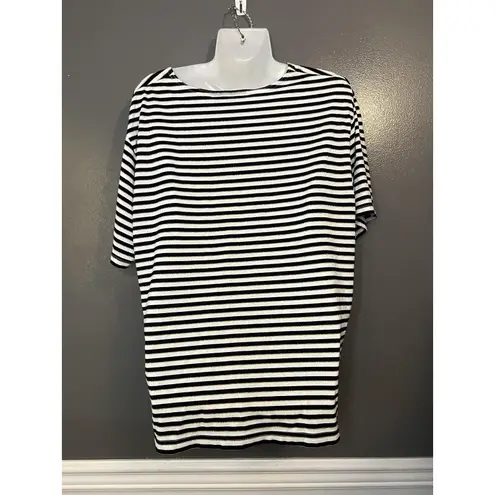 Needle & Thread Needle & Threads Shirt Womens XL Black White Striped Nautical Anchor Embroidered