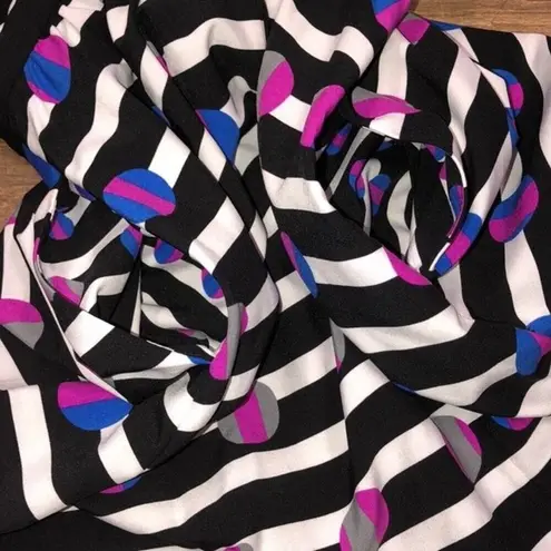 Cynthia Rowley  size 2 black Fun stripes & circles party dress