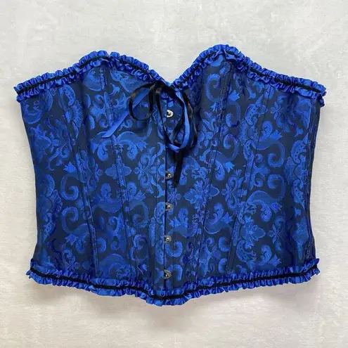 Corset 2XL Blue Boned Lace