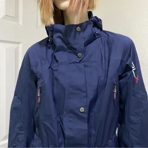 RLX Ralph Lauren Navy Blue Womens Waterproof Hooded Golf Jacket Size M Size M