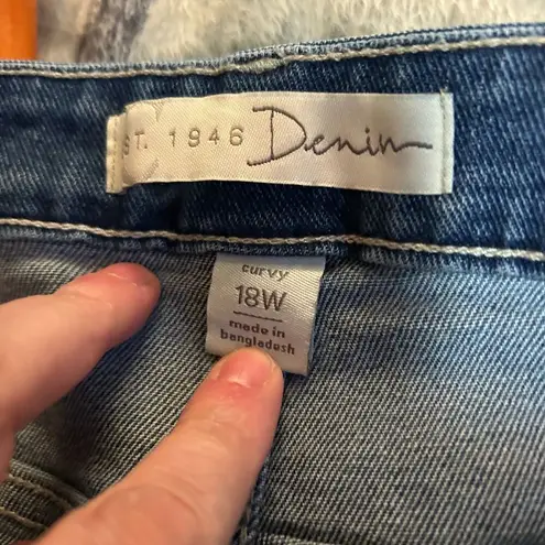 1946 Denim Curvy Cropped Jeans 18W (40" Waist) Blue