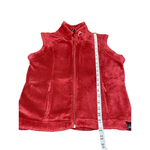 Avalanche Fleece Vest Womens Size Small Red Stand Collar Sleeveless Activewear
