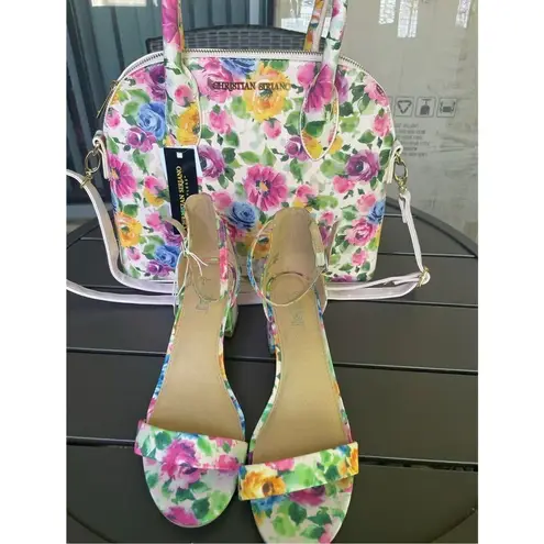 NWT Bundle Christian Siriano Bag& Brash Shoes Pink Floral Spring Size 8.5