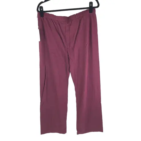 P.J. Salvage Womens Pajama Lounge Pants Faux Button Fly Burgundy M
