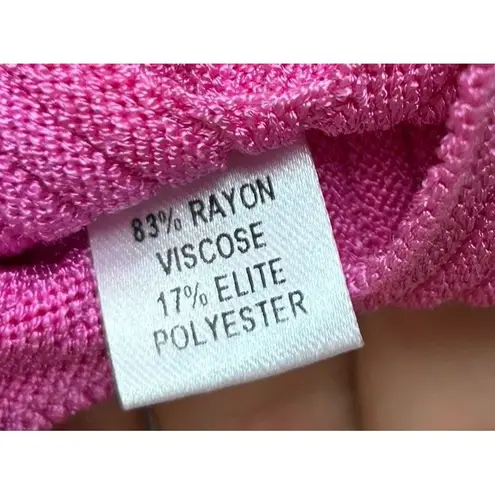 Cushnie et Ochs Pink Ribbed Knit Slash Slit Skirt Size Medium Womens Midi Pullon