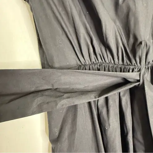 Seafolly Australia Black Button-Front Midi Dress with Waist Tie – Size XS