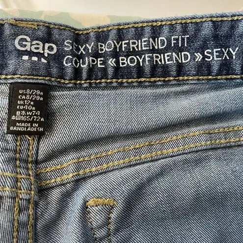 Gap  Womens Blue Dark Wash Low Rise Sexy Boyfriend Ankle Fit Jeans Size 8