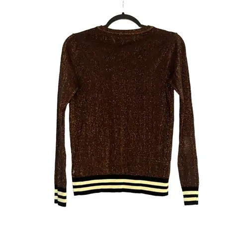 Scotch & Soda Maison Scotch Voila Brown Shimmery Pullover Sweater SMALL