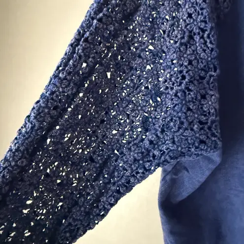 Lorna Jane sz S blue boho knit sleeve sweatshirt