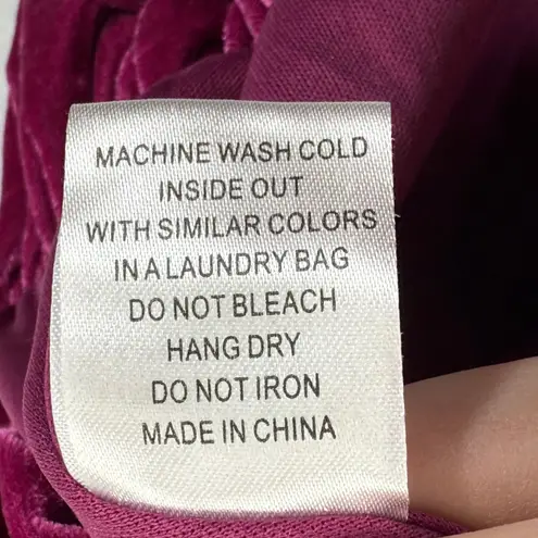 Fanco Velvet Dress Women's Small Purple Short Sleeve Party Mini