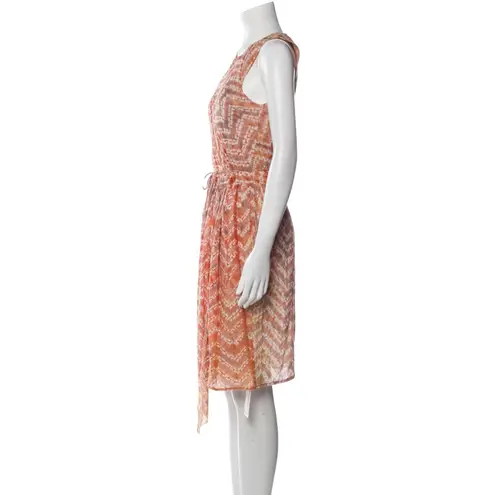 Ulla Johnson Orange Tie-Dye Knee Length Wrap Dress Size 6