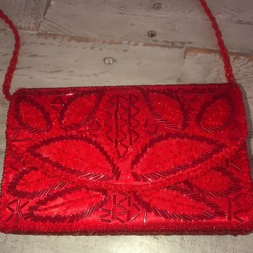 Bijoux Terner  Red Beaded Purse