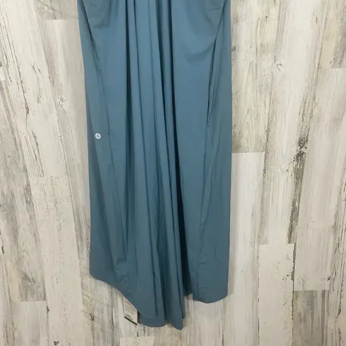 Halara Breezeful Racerback High Low Flowy Midi Dress size M Stone Blue NWT