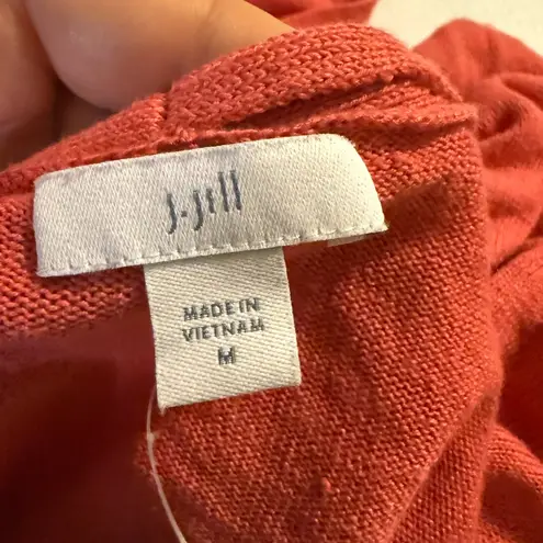 J.Jill Open Drape Cardigan Sweater Flame Orange