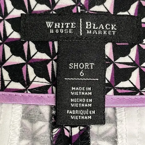 White House | Black Market  Abstract Print Short 4 Pocket Clasp Zip Shorts- Size 6