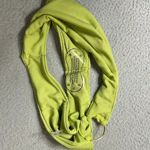 Womens Juniors Swimsuit XL Lime Green Front Keyhole Ring Ribbed 2 Piece NEW Size undefined