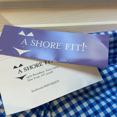 Shore Fit Blue Gingham Bikini Top Size 18W