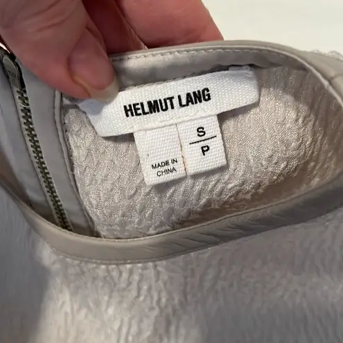 Helmut Lang NWOT Ā sleeveless back zip blouse longer in backāside slits satinātrim - Image 4