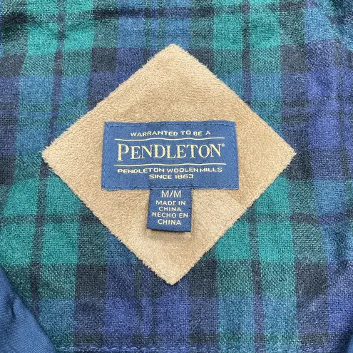 Pendleton Deep Pile Soft Sherpa Jacket Medium Blue Green Night Watch Pla…