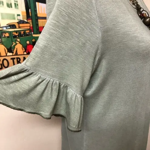 Knox Rose Women's Sage Green Ruffle Sleeve Top Size M