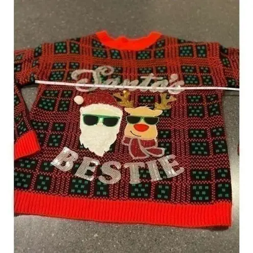 UGLY SWEATER SANTA BESTIE SIZE S