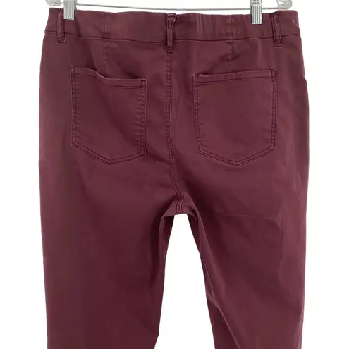 TINSEL Deep Plum Raw Hem Cropped Pants Plus Size 33 Casual Summer Everyday Purple