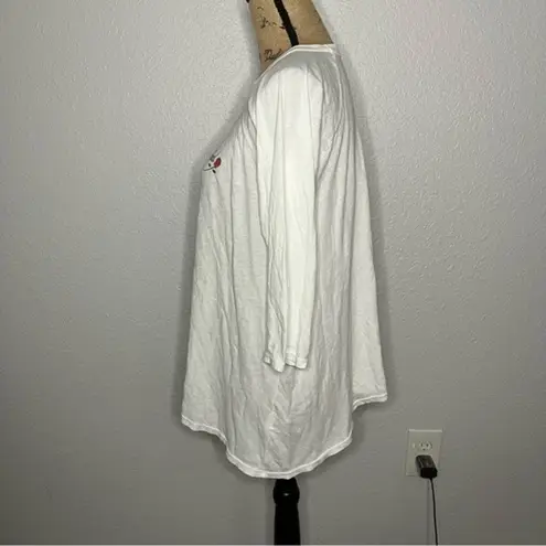 Mate the Label NWOT White Long Sleeve Raglan Sisterhood Tattoo Flowy Top sz S/M