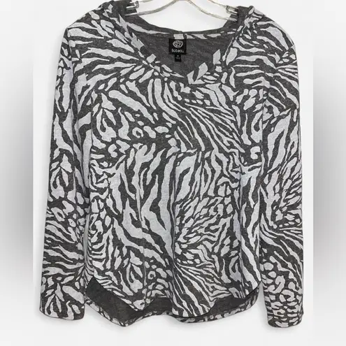 Bobeau Zebra Print Lounge Set Hoodie & Shorts - Size Medium