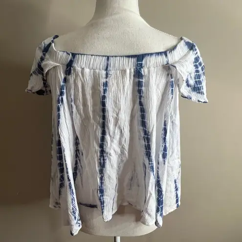 PPLA NWT clothing .com blue tye dye off the shoulder top size medium