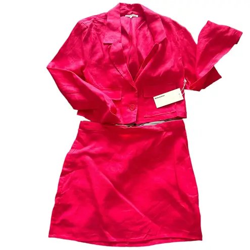 Reformation  Elton Linen Skirt Set‎ Pink NWT Sz 2
