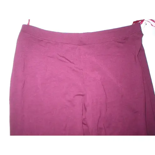 Natori New NWT Designer Dark Red Wine Pants Rayon Womens S Lounge Pajama PJ Tall