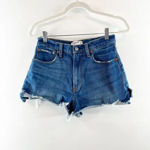 Abercrombie & Fitch  The Cutoff Shorts High Rise Curve Love Dark Wash Blue 26 / 2