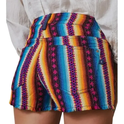 Pilcro Anthropologie Stripe Surf Shorts NWTs Size 31 Frayed Hem Blue