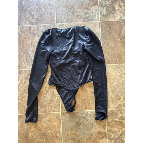 SKIMS Glissenette Long Sleeve Bodysuit Onyx Size XS