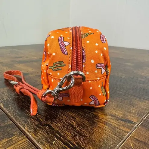 Prada  Tessuto Nylon Wristlet Pouch Bag Orange Sombreros Cactus Colorful Festive