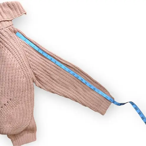 The Moon NWT & Madison Cozy Collection Pink Beige Sweater Cowl Neck Size Medium M