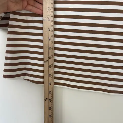 J. McLaughlin $148 Striped Wavesong Striped Top 3/4 Sleeve Brown White Size XL