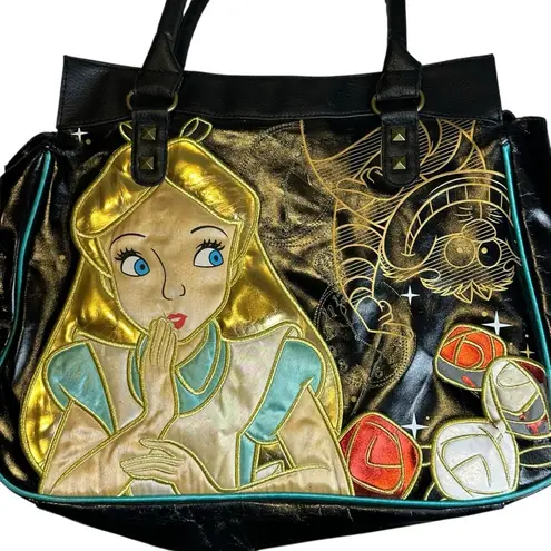 Lounge Fly Black and Gold Alice in Wonderland Tote Disney Classic Fairytale Rare!