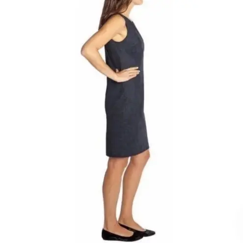 Mario Serrani Women's Blue Black Printed Unlined Comfort Knit Shift Dress Size S