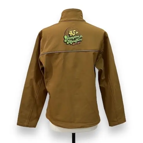 Harriton Grandmas Marathon Jacket Size Large Brown