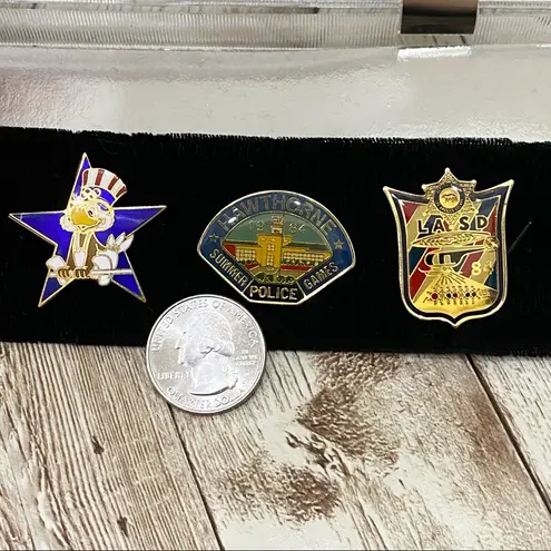 1984 Hawthorne Olympic Fire LASD Lapel Pins Gold