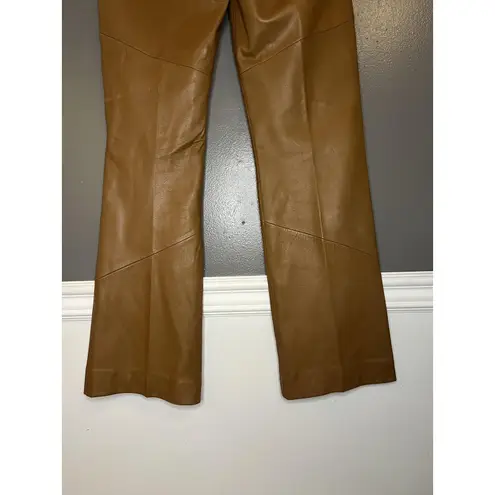 Pelle Studio Wilsons Pants Womens 10 Brown Leather High Rise Bootcut Lined