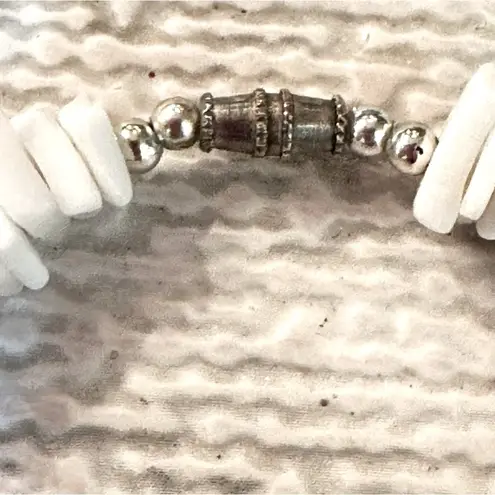 Vtg Hawaiian Beach Sea Shell Puka Chip Surfer Skater Anklet Bracelet White