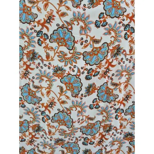 Kimono Style lightweight Floral Border Print BoHo coat full length Cotton O/S White Size undefined