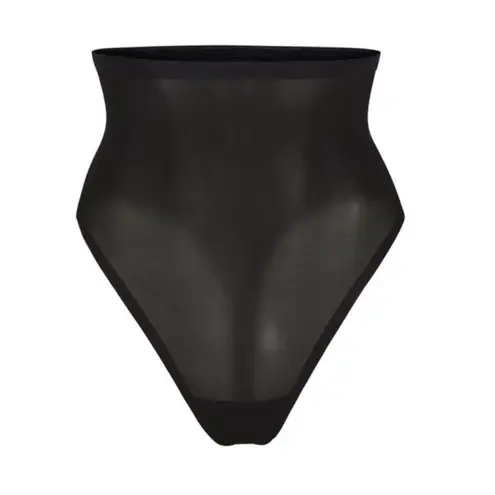 SKIMS NEW Sheer Sculpt High Waist Thong in Onyx Black 3X