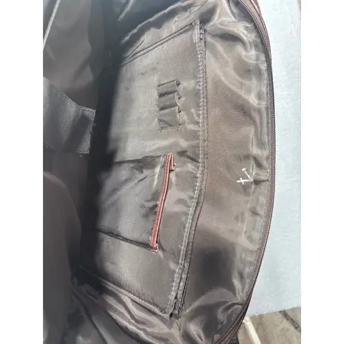 Coldwater Creek Laptop Tote Bag Faux Croc Leather Woven Brown Shoulder Bag Work